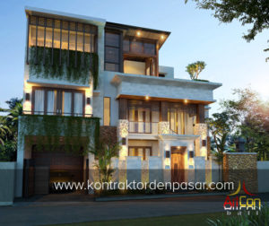 Desain rumah 3 lantai luas 380m2 P Bagia Tabanan