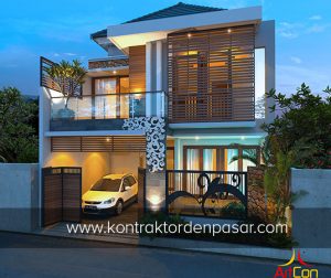 Desain Rumah 2 lantai Luas 150m2 Lebar 8 meter Pak Ricky di Denpasar 2