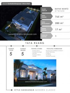 DESAIN RUMAH 1 LANTAI BP NANTO LUAS 280M2 DI TERNATE - ArtCon Bali